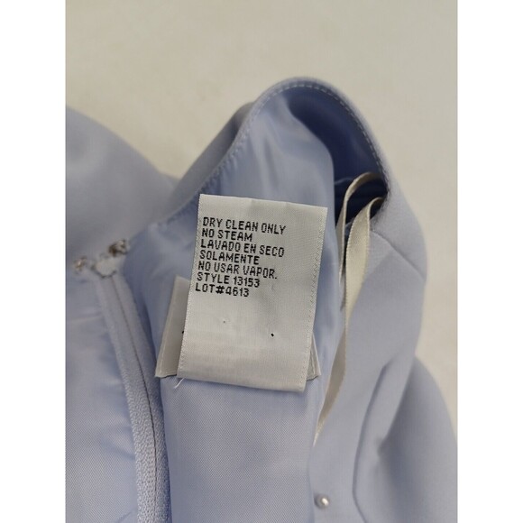 R&M Richards Beaded Top Long Dress Gray Lavander Sz 8 Petite - Picture 10 of 10